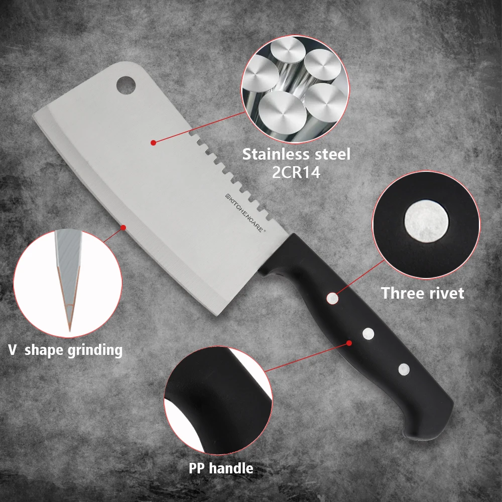 Hip-home hot selling cleaver meat kitchen knives black stainless steel kitchen nakiri knife