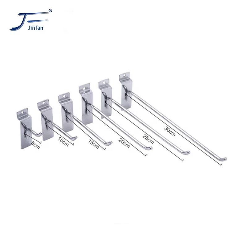Wholesale Customized  steel wire chrome plated supermarket groove slot slat back panel board display hanger hook