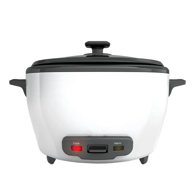 Household Kitchen 110V 127V Multi-Function 6-Cup Rice Cooker with Steamer Basket Removable Nonstick Bowl Warm Function White