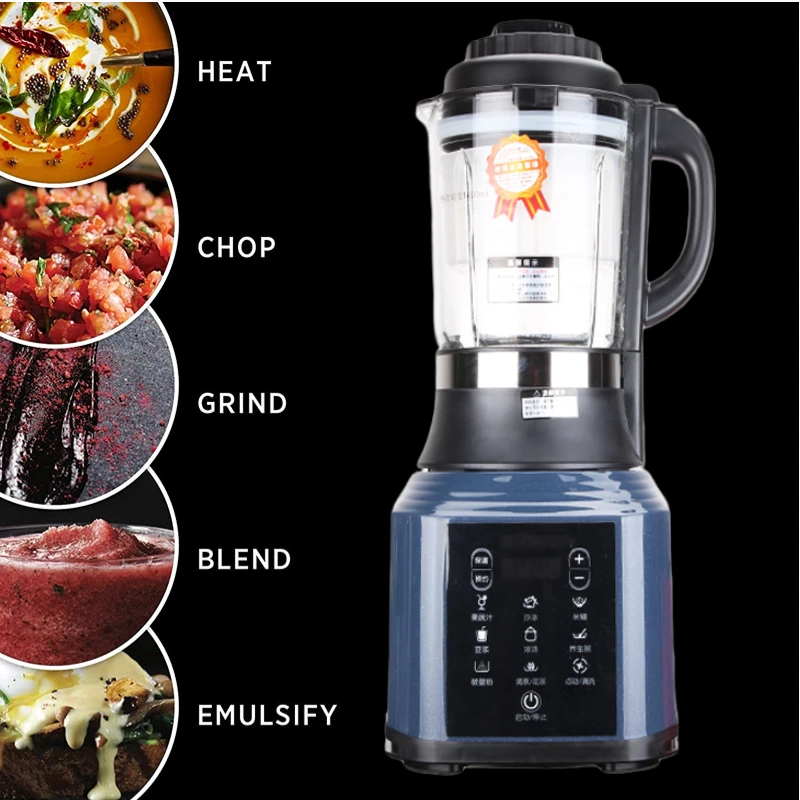 The New Multifunction Electric Food Processor Heating Blender Mixeur Smart Digital 2L Ice Juicer Blender for kitchen