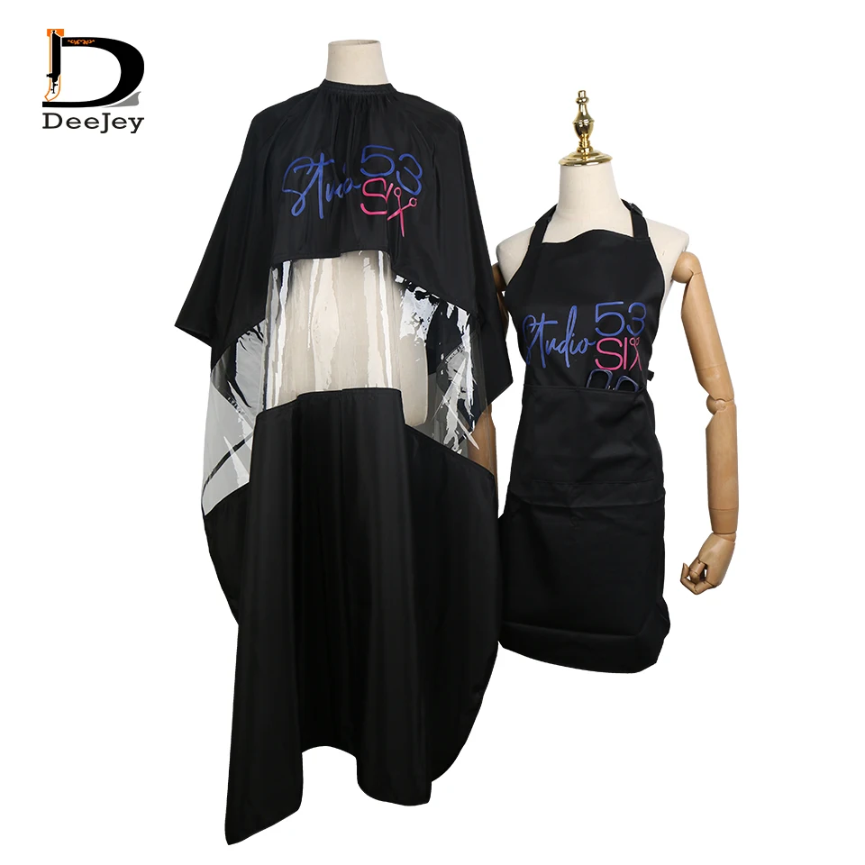 Индивидуальный фартук для стрижки волос с фирменной торговой маркой парикмахерские индивидуальные водонепроницаемые накидки и фартуки из полиэстера парикмахерских