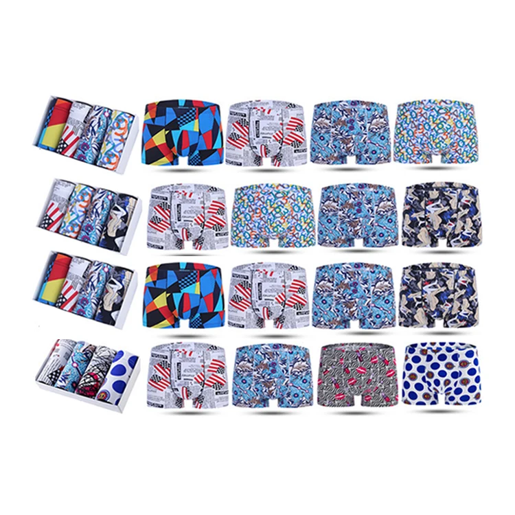 Набор мужских бесшовных трусов-боксеров из полиэстера, 4 шт./упаковка