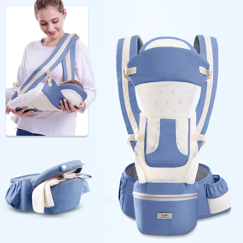 
2021 Baby Carrier 3 in 1 Infant Baby Hipseat Carrier Front Facing Ergonomic Kangaroo Baby Wrap Sling Travel 
