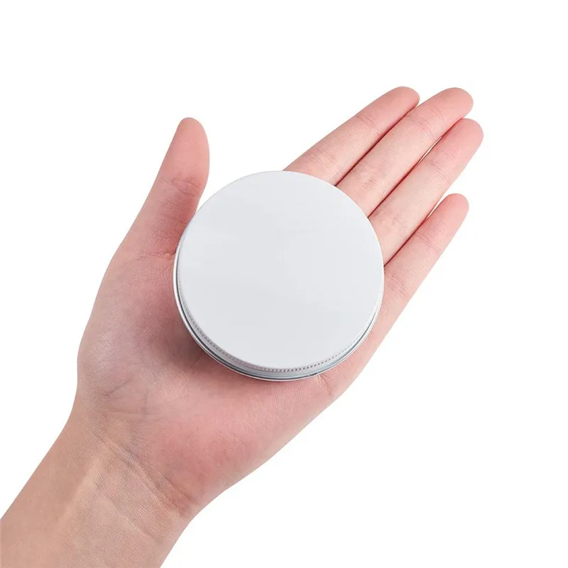 Wholesale 15ml white Metal Tin can candle tins Screw Cap Aluminum cans