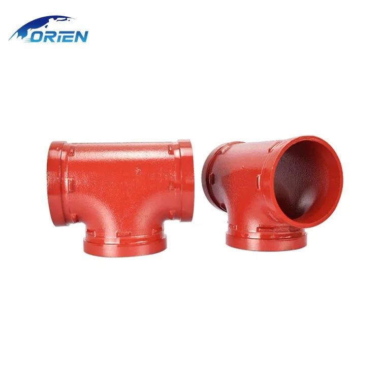 Easy Installation Corrosion Resistance Trench Tee Fire Protection Positive Tee 65 89 Groove Fittings Clamp Reducer Tee