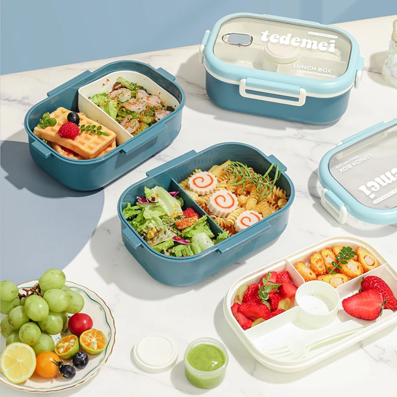 2023 Hotselling High Capacity Food Container PP Bento Lunch Box Rectangle Shantou School Plasticine Box Food Packing Plastic