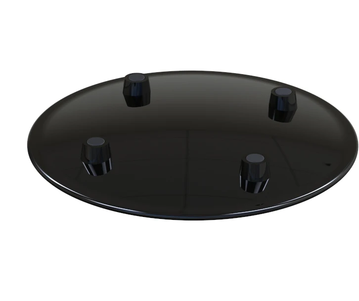 
15cm x1.5cm Black non-slip round melamine coin tray 