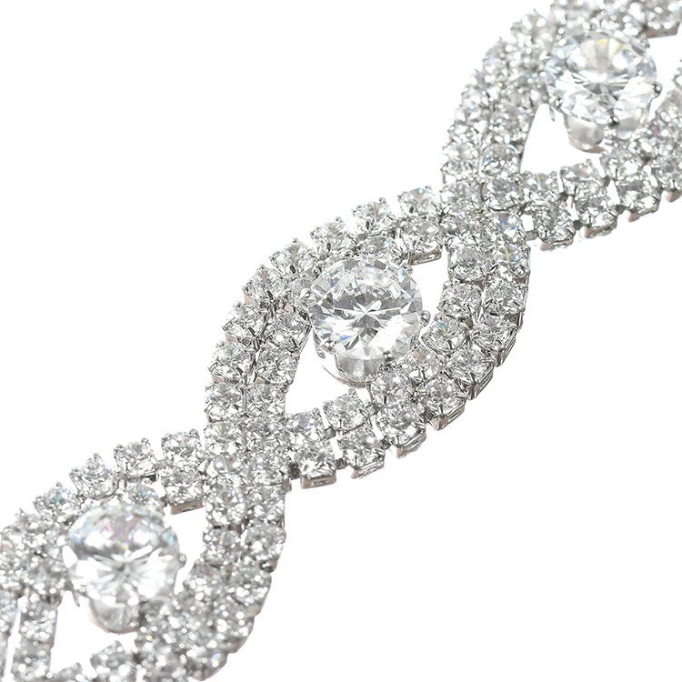 wholesale shinning rhinestone gold chain necklace for decoration