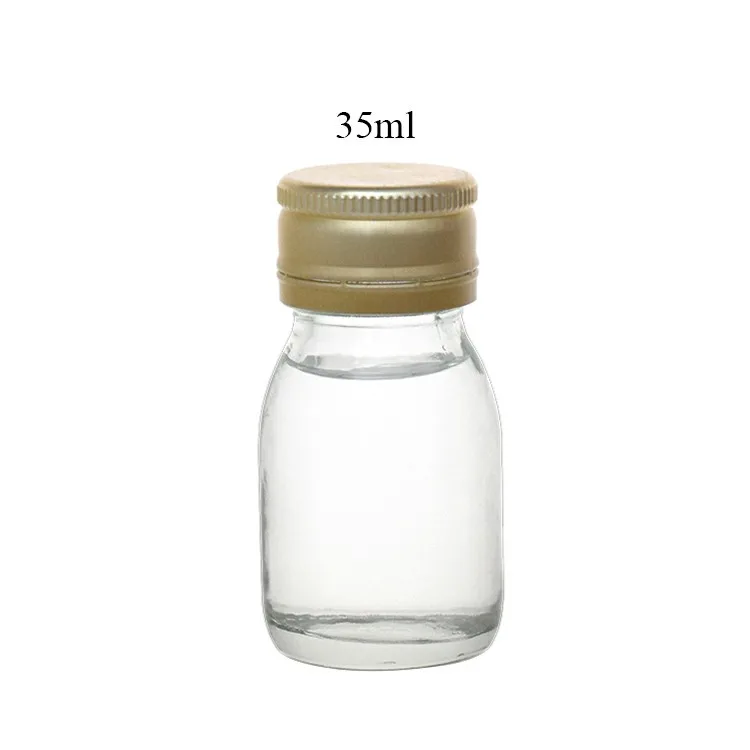 Logo custom 35ml 65ml 2oz 4oz empty glass materials bottles wholesale clear amber vials liquid medicine small wine bottle