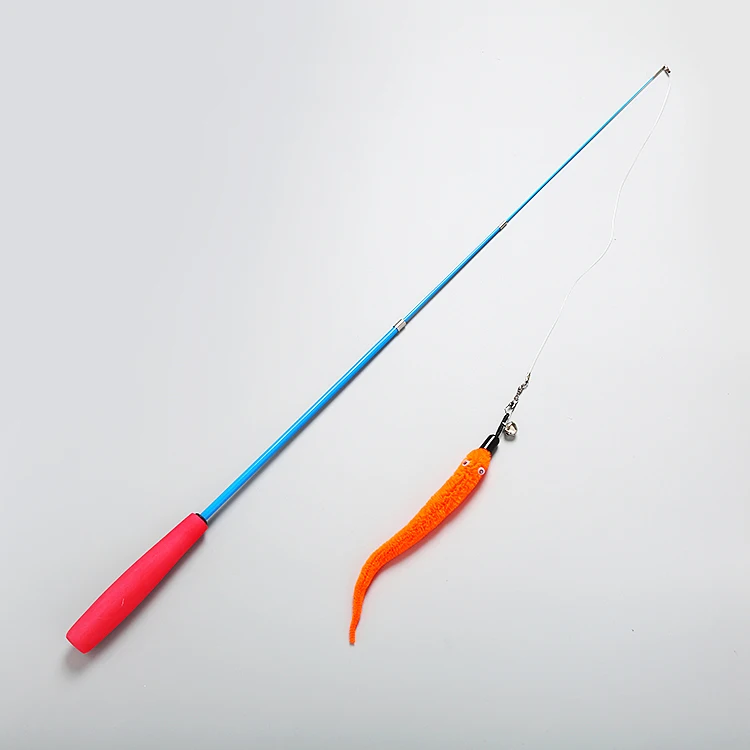 retractable cat toy wand stick cat teaser toy with feather