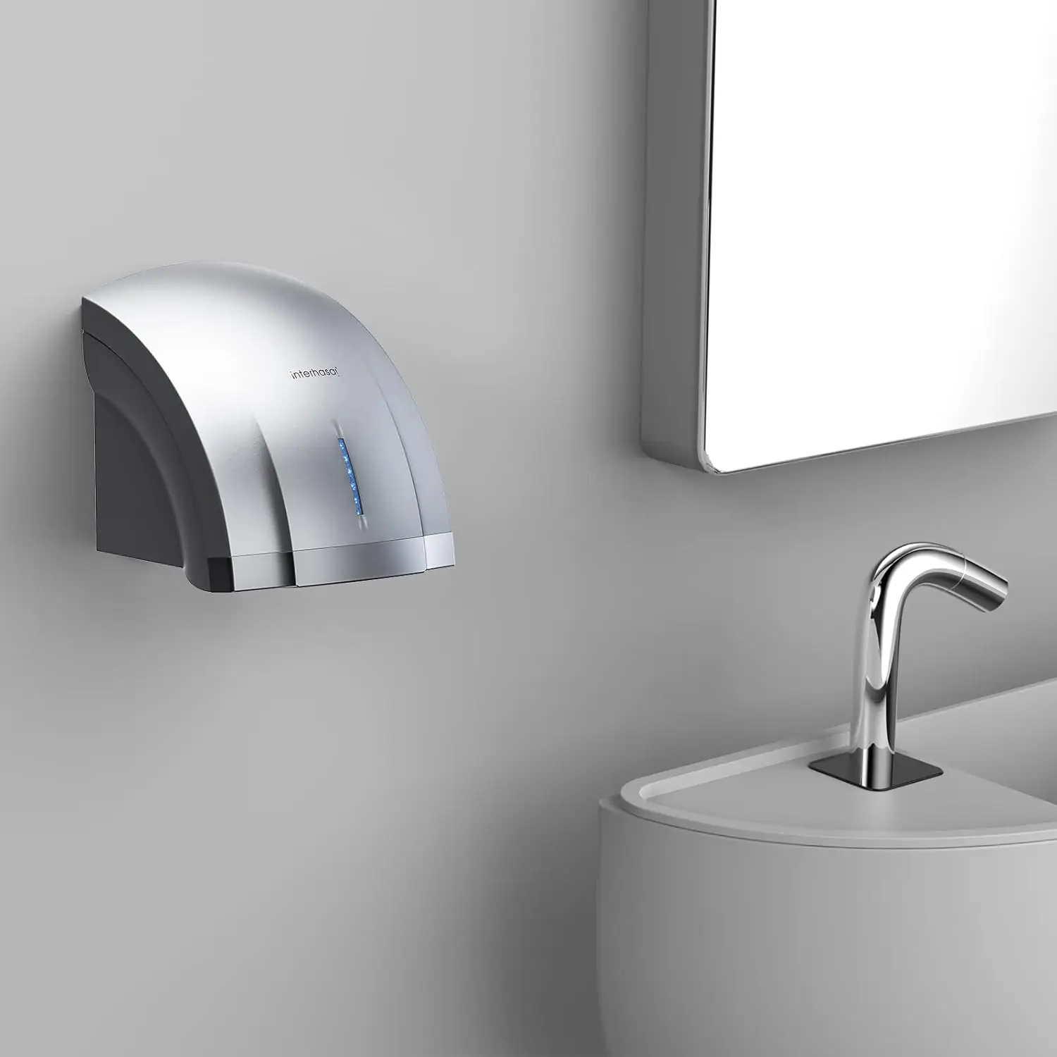 interhasa! / electric auto hand dryers automatic 1800w commercial for bathroom toilet HSD-A1003 (Silver)