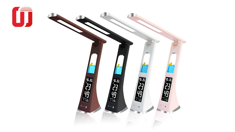 Bed Room Living Room Desk Lamp With Time Alarm Temperature Display Emergency Led Lamp Port Table Lamp