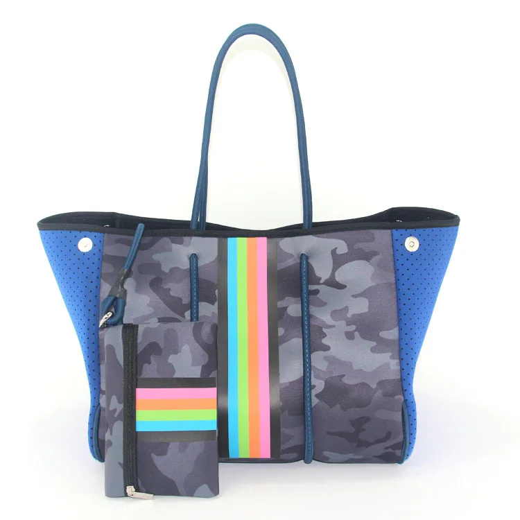 High quality wholesale pink splash proof neoprene custom logo tote bag  cooler beach bag