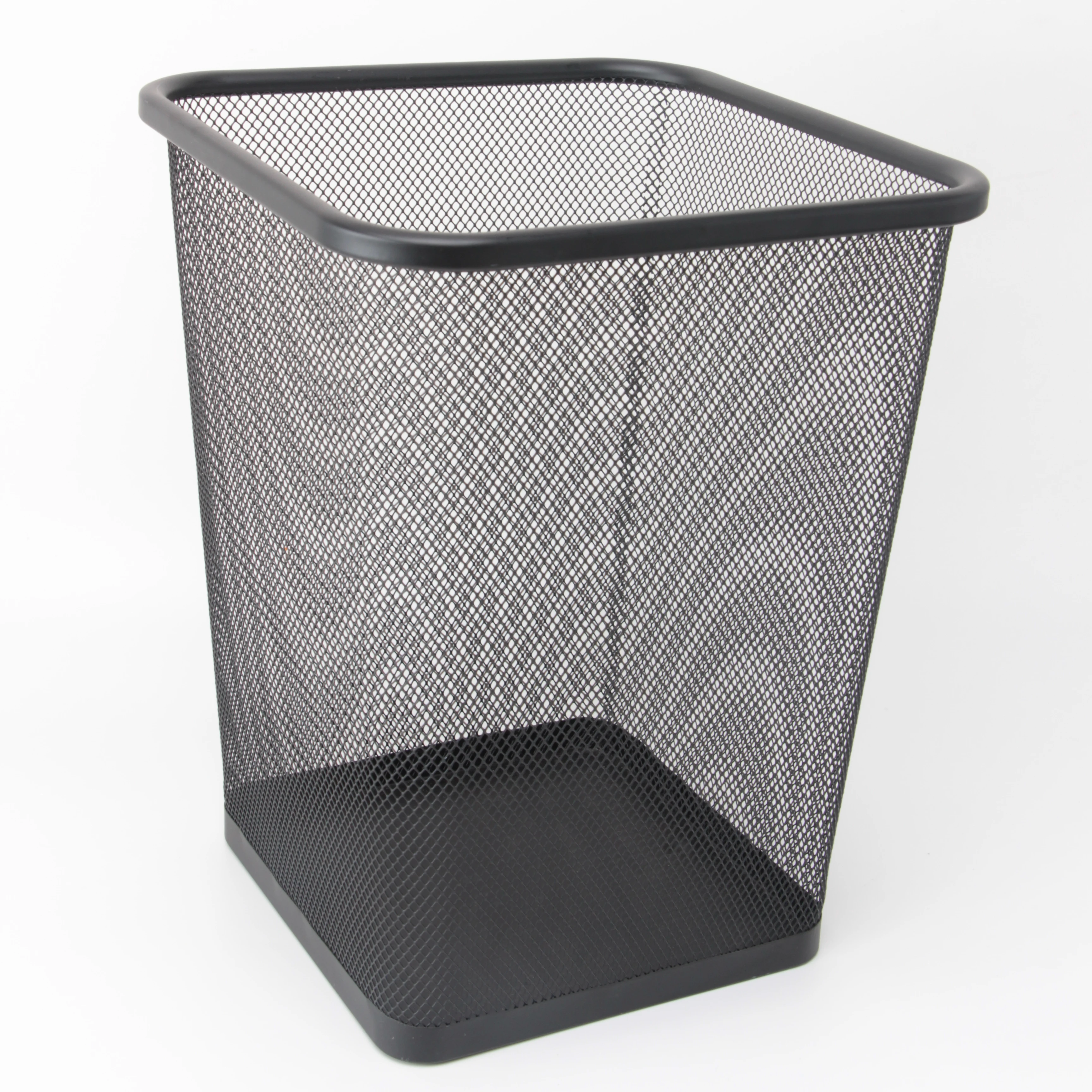 Modern Office Home Metal Wire Garbage Container Bin Black Mesh Trash Can Wastebaskets