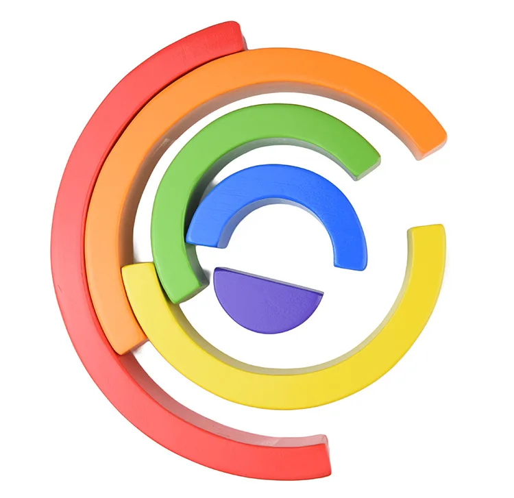 6 Layer Wooden Rainbow Stacker