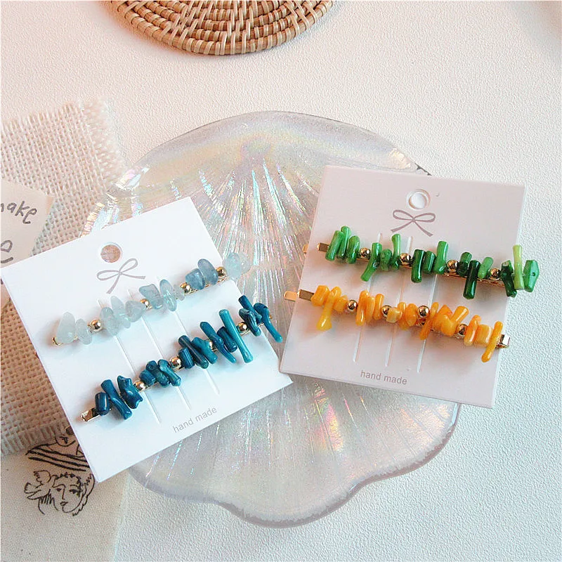 CLARMER  New Women Fashion Stone Hair Clip Hair Accessories Colorful Elegant Hair Clips