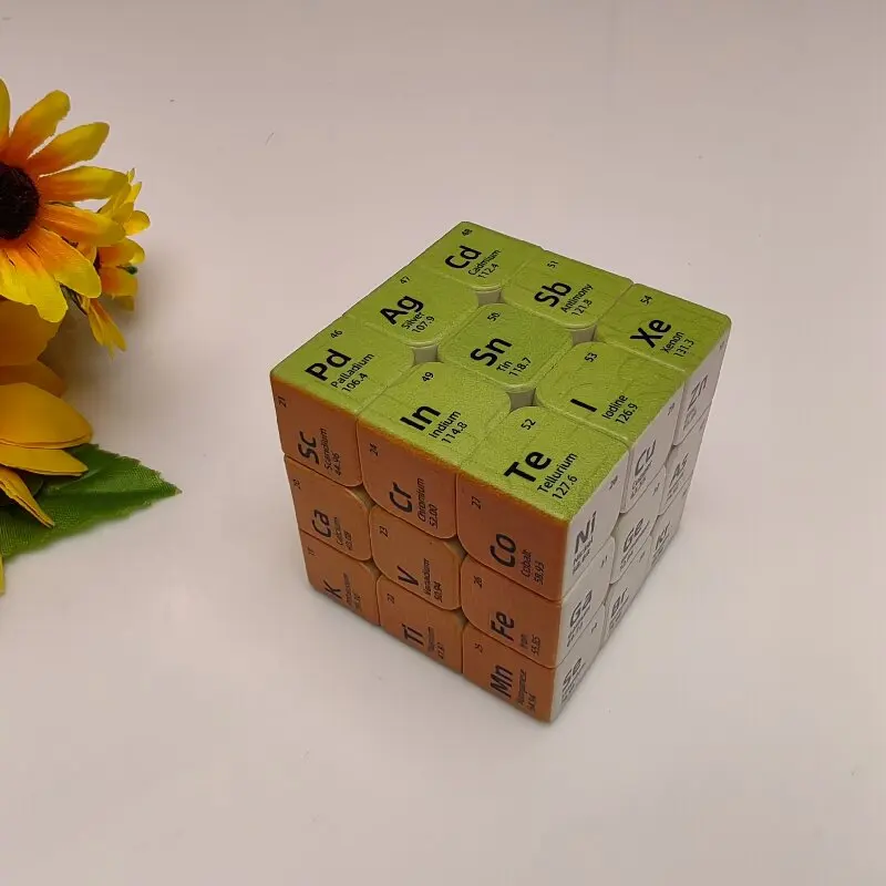 Wholesale and retail students gifts with chemical elements periodic table 3*3*3 Magic puzzle Cube customization for present