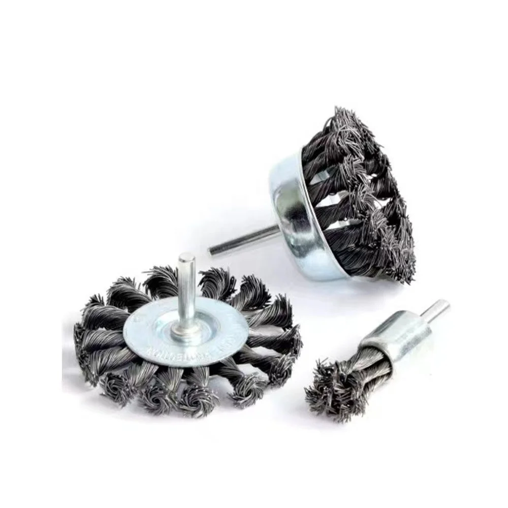 Die Grinder Polished Rod Twisted Wire Tool Brush Rust Removing Stainless Steel Industrial cleaning steel wire brush