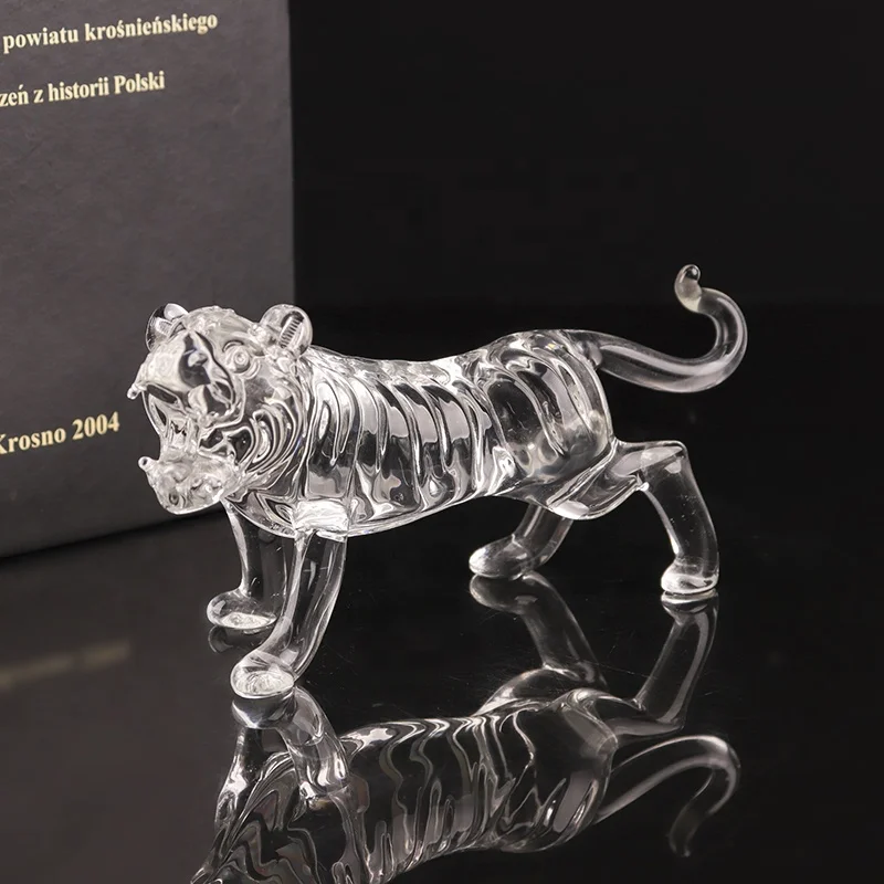 The Last Factory Wholesale Custom Animal Figurine Decorative Crystal Tiger Glass Crystals For Crafts