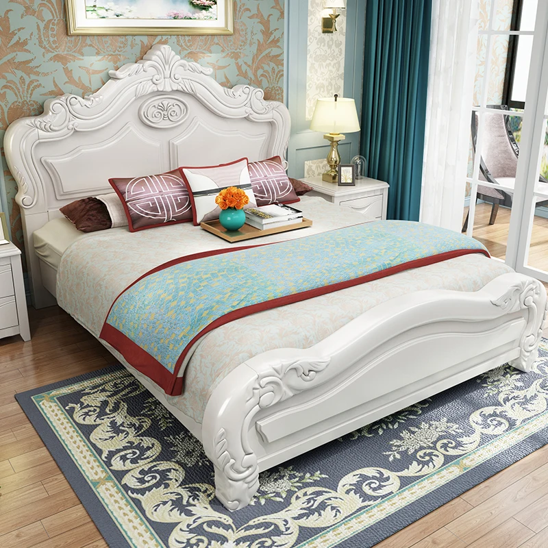 Customized European-style bed 2.2m large bed American-style king bed bedroom furniture set