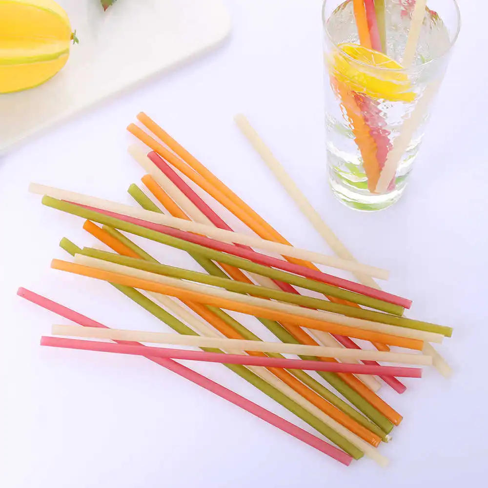 Biodegradable Eco-Friendly Colorful Edible Rice Straws