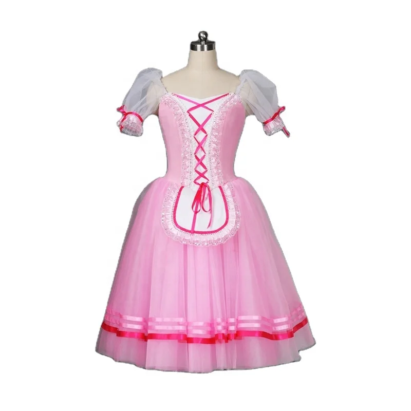 
Professional Romantic Tutu Dress La Fille Mal Gardee Variation Pink Giselle costume ballet 