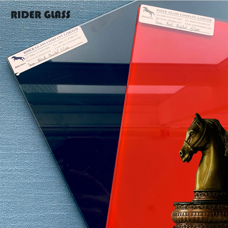 3mm 4mm 5mm 6mm Back Painted Lacquered Black Glass Red Wall