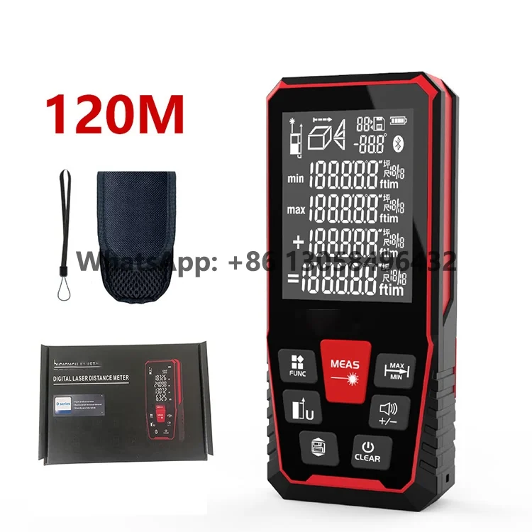 New Long Distance Laser Rangefinder Angle Area Volume Measurement Tool 100m Ranging Handheld 120m Digital Laser Distance Meter