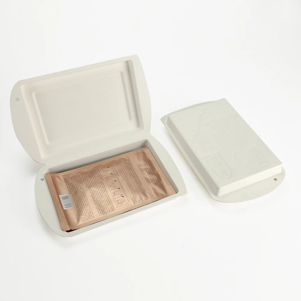custom wet-pressed biodegradable recycled bamboo sugarcane bagasse molded paper pulp cosmetic electronic box packaging