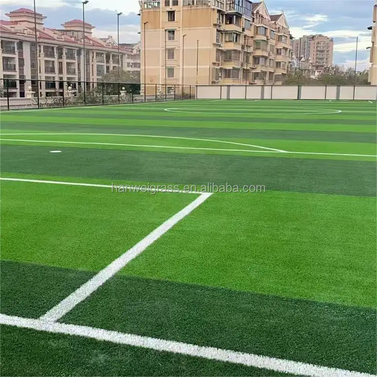 hanwei grass Outdoor Soccer Pitch Artificial Grass Synthetic Turf For Football Field grass football field carpet cheap