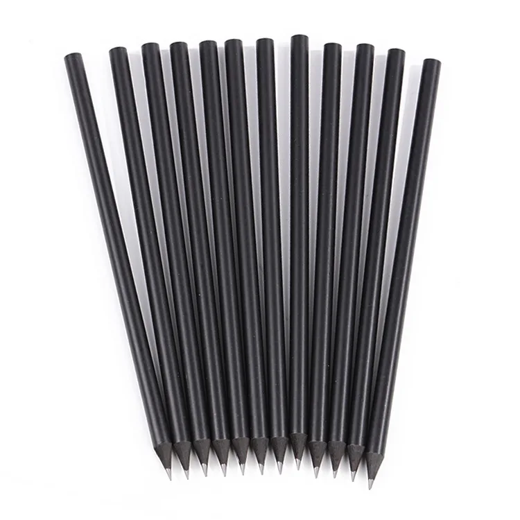 Factory Wholesale Cheap Black Wood HB Lead Pencil for Promotion