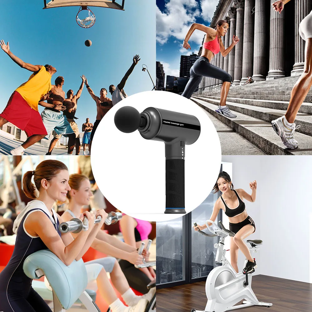 YICOLY 5 Heads Muscle Masajes Message Relax Fascial Gun Heated massage gun