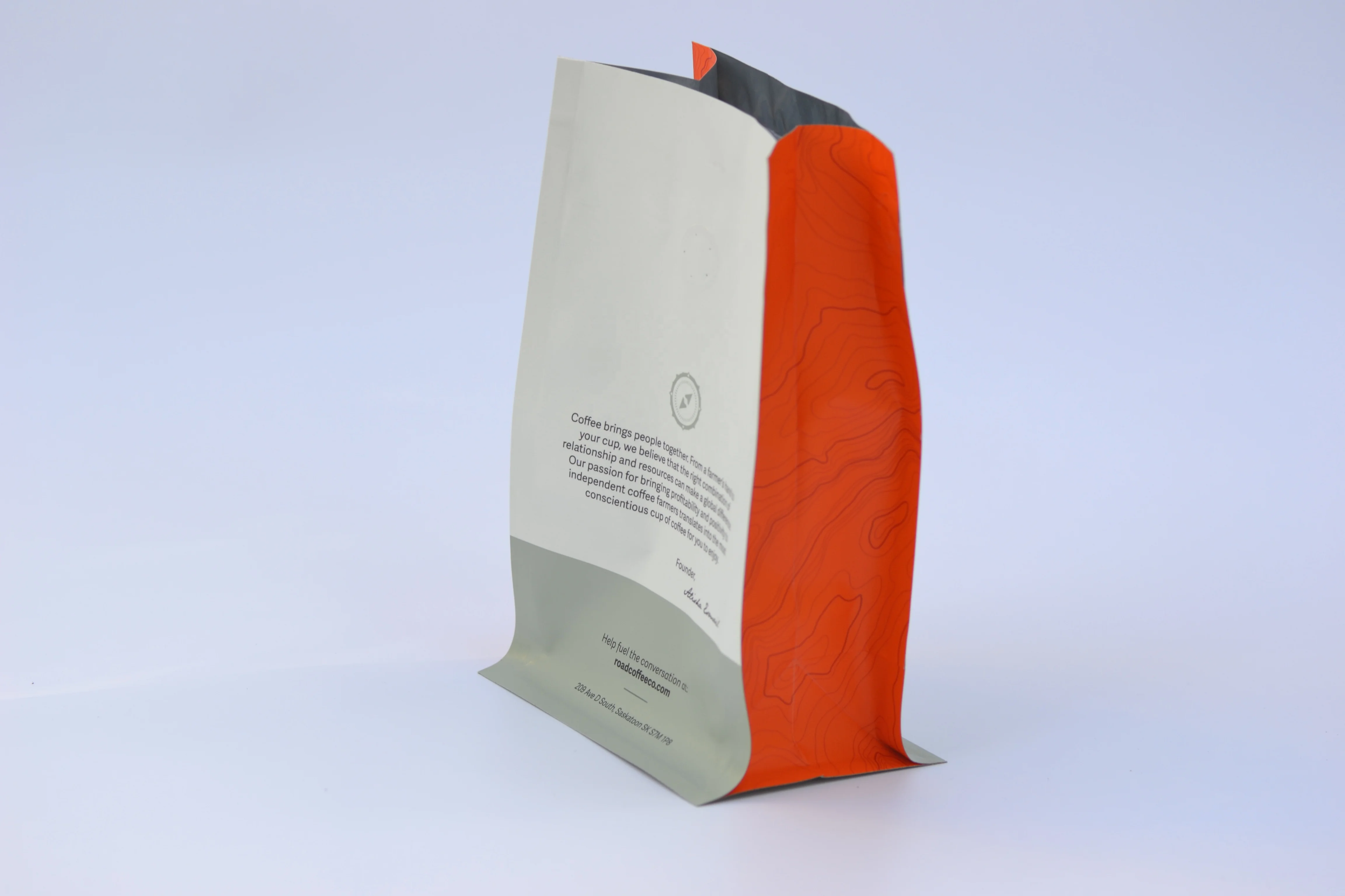 custom printed 12oz roasted coffee beans packing white kraft paper one way valve flat bottom bags with ziplock