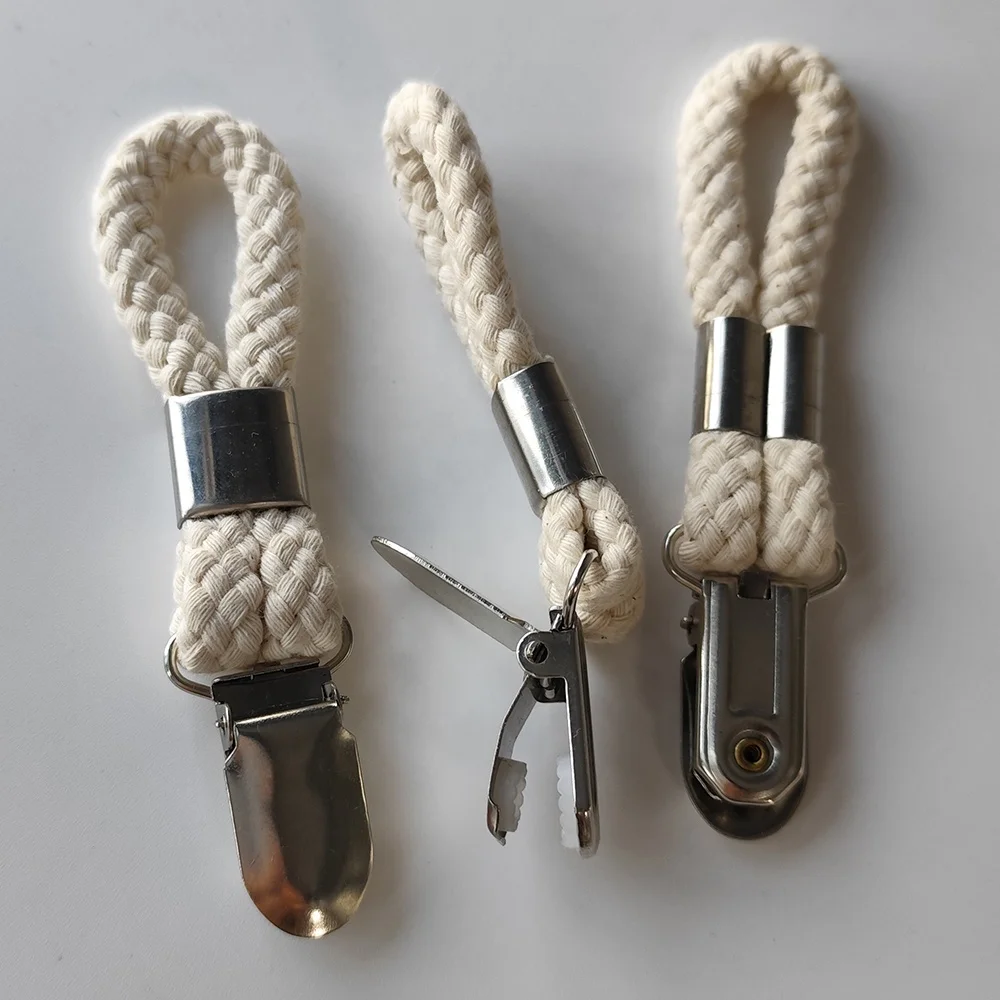 Kitchen bathroom woven cotton hand towel loop clamps tea towel hooks loops clips