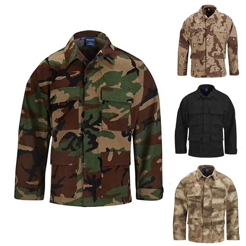 Оптовая продажа камуфляжная одежда куртка BDU с индивидуальным логотипом водонепроницаемая мужская