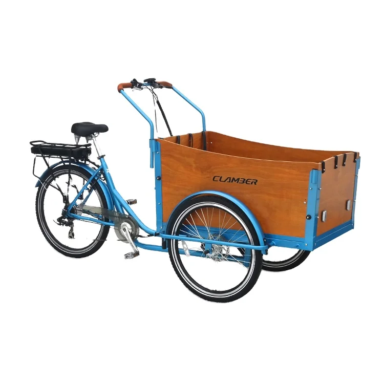 electric tricycle 3 wheel cargo bike  6 speeds power assist three wheels electric cargo bike