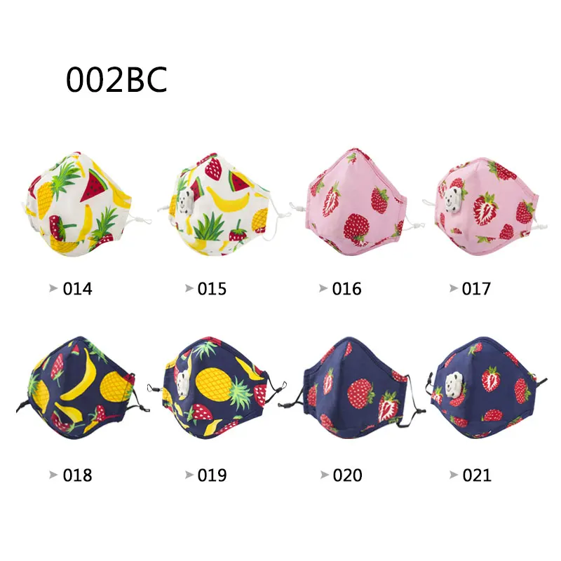 Kids fashionable pm2.5 dust face mask children cotton mask printed cartoon patterns washable reusable cotton masks