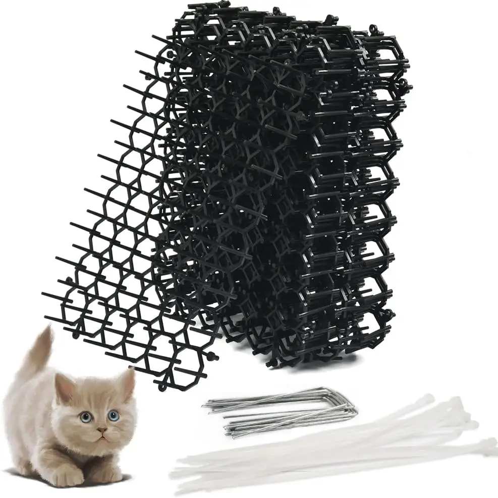 stocks wholesale 15x20cm network digging stopper scat cat repellent deterrent fence mats anti cats spikes with anchors