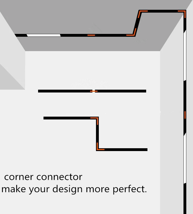  Black Recessed Embedded Magnet Track Rail System For Magnetic Lights
