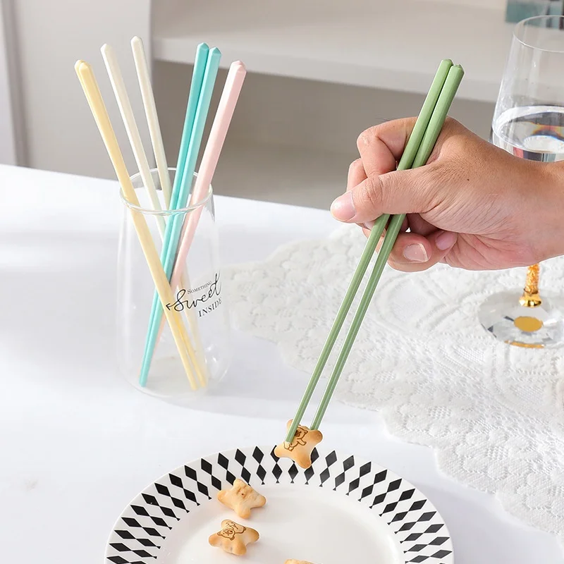 custom printed chopsticks cream yellow white pink tiffany blue green ceramic reusable chopsticks set