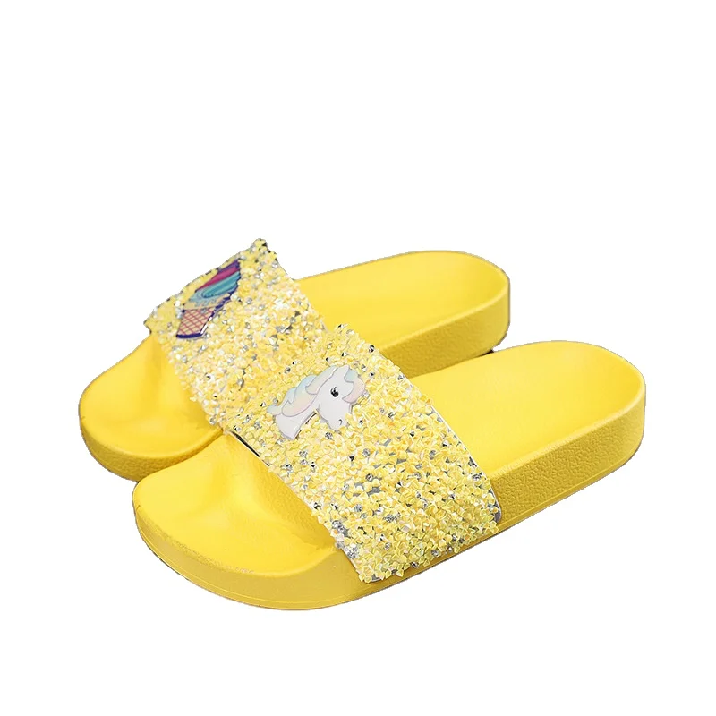 House Anti-slip Shoes Summer Beach Slipper Sandal Children Bathroom Shoes Slip On Unicorn Sliders Slippers