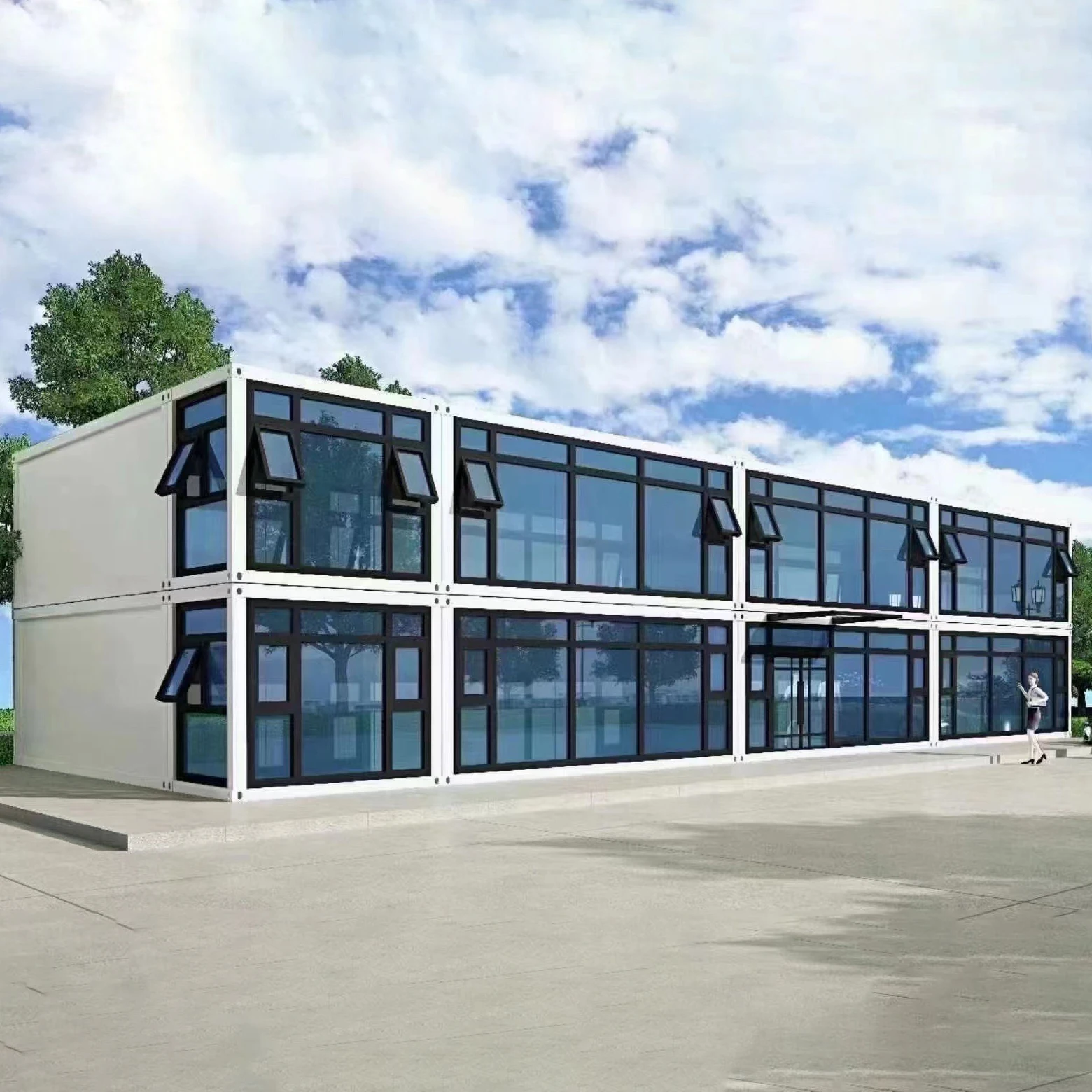 Популярный двухэтажный недорогой деревянный дом портативные дома 2 спальни двухэтажные стеклянные стены сборный контейнерный Польша