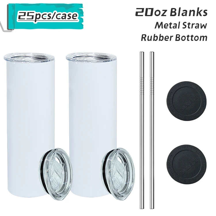 FREE SHIPPING USA warehouse tumblers sublimation tumbler rubber bottom skinny straight blanks