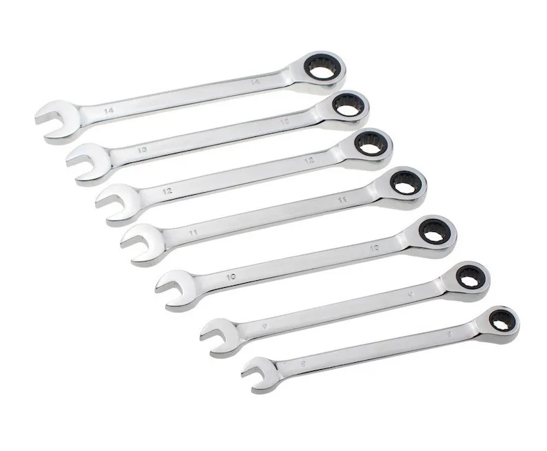 Set of 12pcs Car Repair Tools Fixed Head Combination Ratchet Wrench Torque Spanner Kit