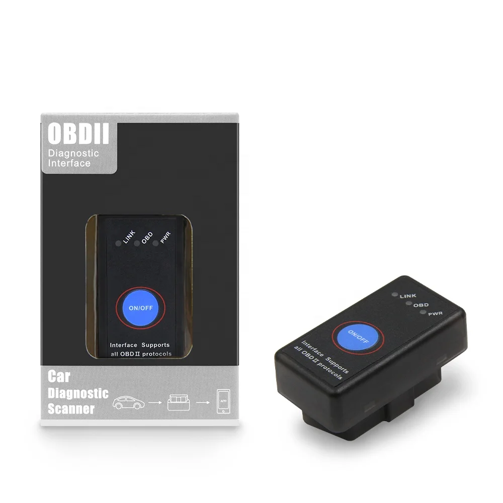MINI ELM327 V1.5 PIC18F25K80 Chip With Switch Button OBD2 wireless connection Scanner Supports All OBD II Protocols