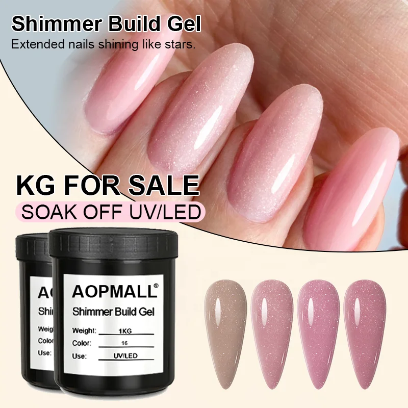 AOPMALL Shimmer Builder UV Gel Extension in Bulk Gel Polish OEM/ODM Factory Wholesale