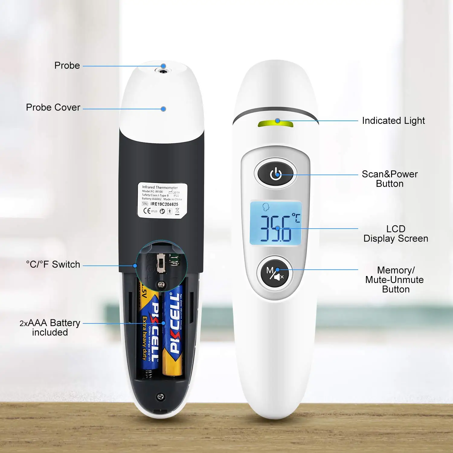 Medical Thermometer Digital Non Contact Household Head Forehead Thermometer Ear Infrared Thermometer