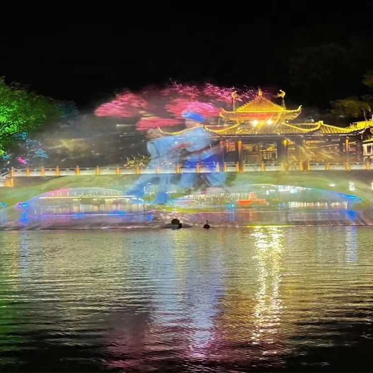 AWS High Quality 3D Water Screen Movie Professional Large Pool Water Fountain Lake Dancing Fountain Show