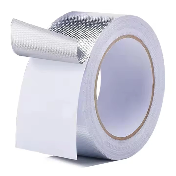 Aluminum Foil Fiber Fiberglass Fireproof Glass-Cloth HVAC Laminated Self Adhesive Glass Cloth Tape
