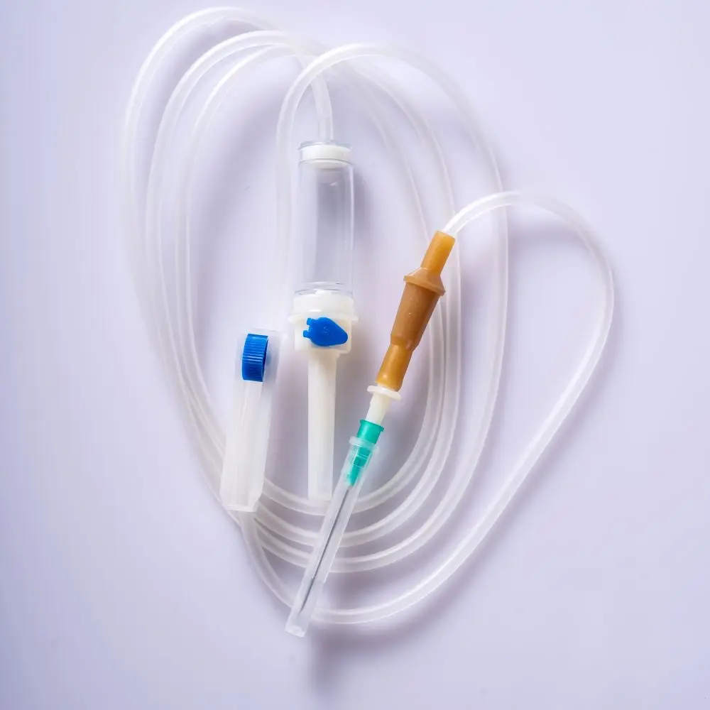 Non-pvc Iv Infusion Bag Stand Medical Consumables Components Burett Infused Set Flow Regulator